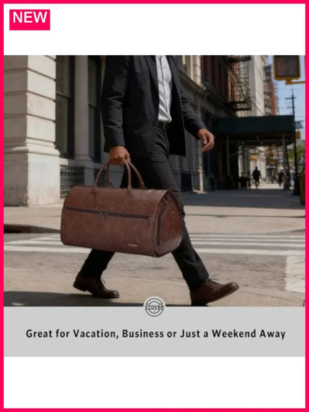 2-in-1 Convertible Garment Bag Duffle, Carry-on Travel Weekender, Faux Leather,